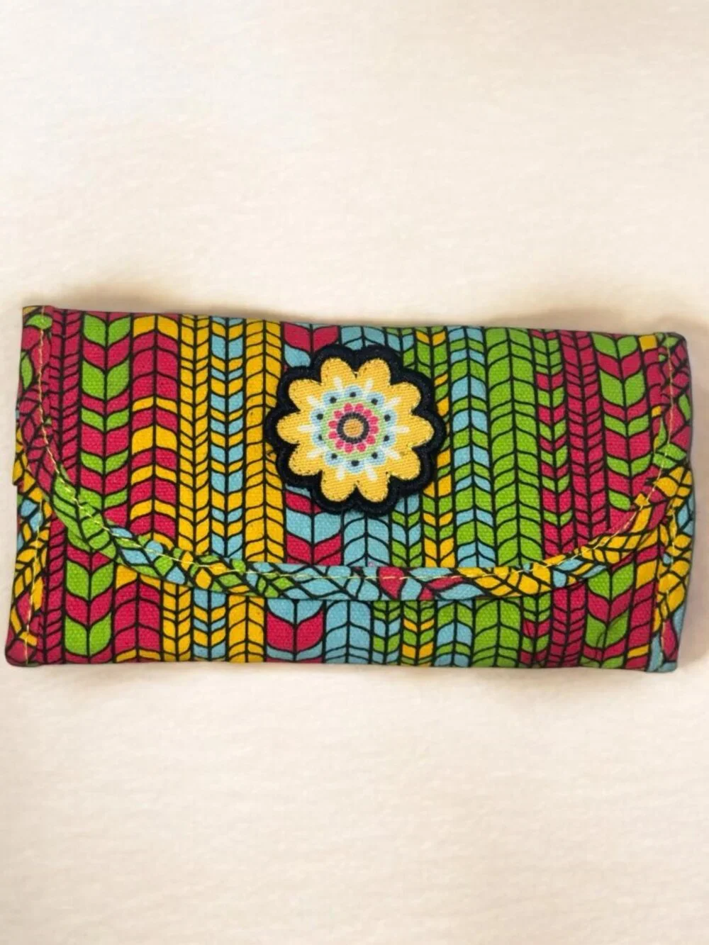 Little Brownie Bakers Colorful Fabric Wallet With Floral Embroidery